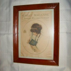 Wall Art Picture Wooden Frame Sunday Magazine of the Sunday Record Herald 1912